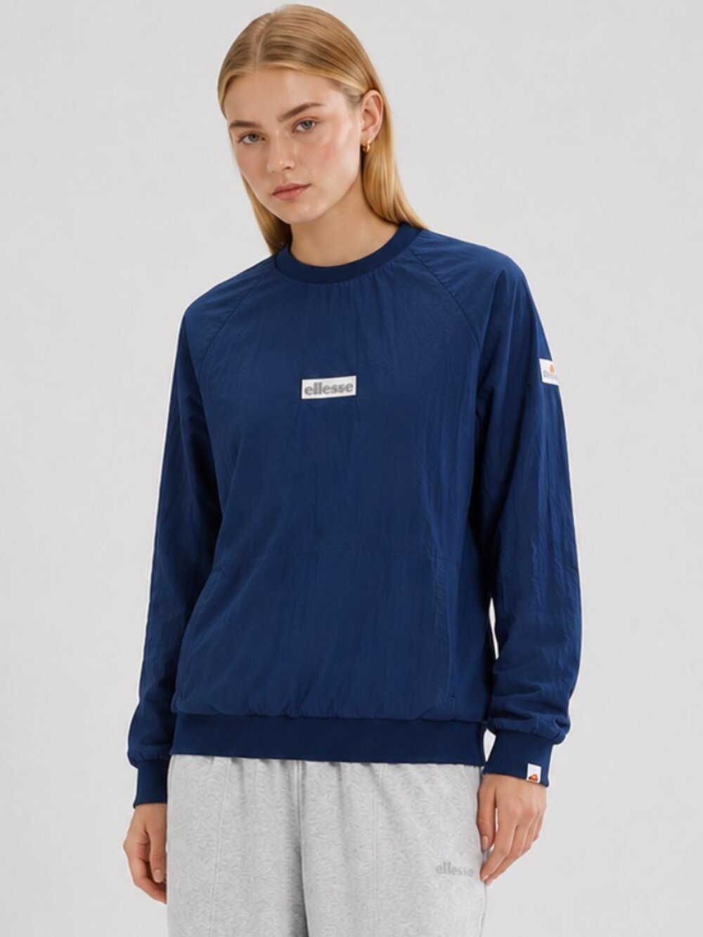 Ellesse Khimera Nylon Pullover Windbreaker Navy Crewneck Jacket M NWOT